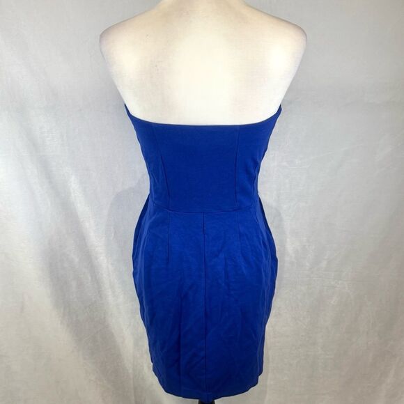 Express royal blue strapless dress with pockets size small - Picture 3 of 6